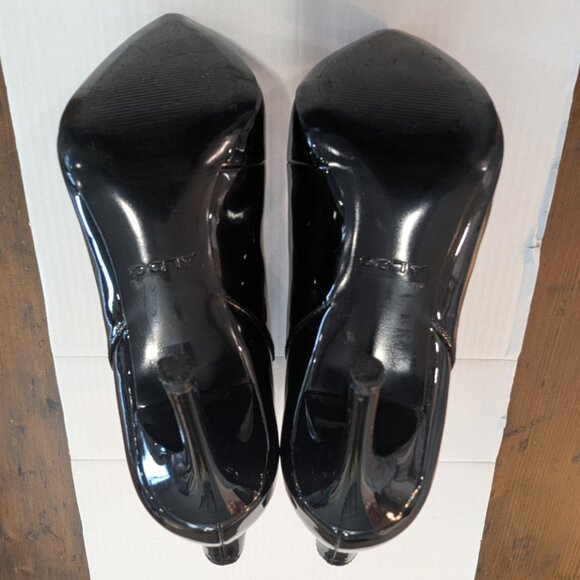 Dressy, Patent-Black stiletto-heeled ankle booties - Size 7.5 - Picture 6 of 7